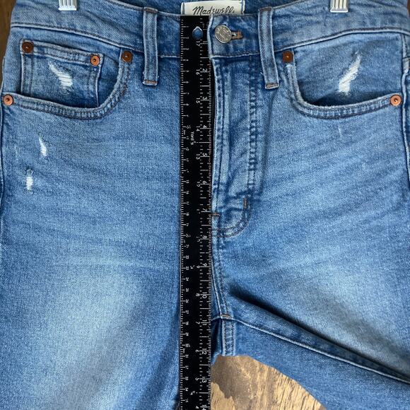 Madewell Womens Jeans Blue Denim High Rise Perfect Vintage Distressed Stretch 25 - Picture 8 of 12